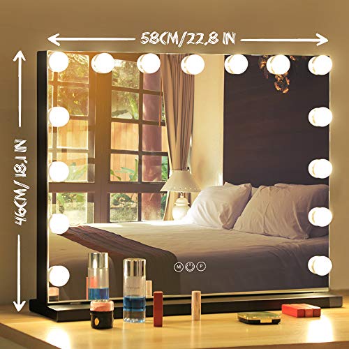 Fenchilin Large Vanity Mirror With, Fenchilin Large Vanity Mirror With Lights And Bluetooth