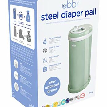 Ubbi Steel Modern Diaper Pail Sage No Bag Required Lowcountry High Style